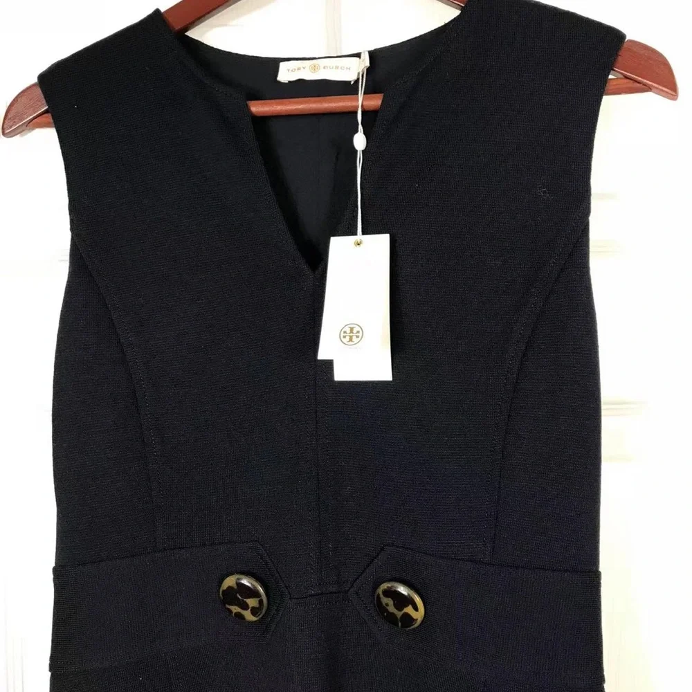 NWT $398 Tory Burch Wool Briana Dress in Black